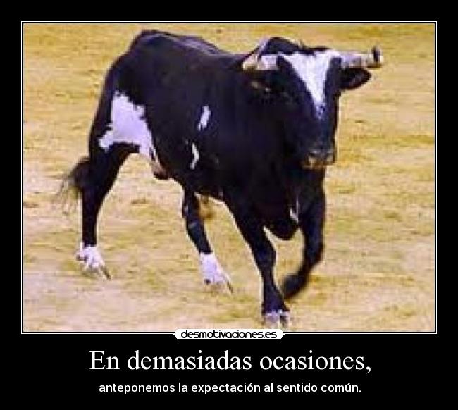 En demasiadas ocasiones, - anteponemos la expectación al sentido común.