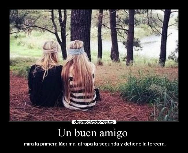 Un buen amigo - mira la primera lágrima, atrapa la segunda y detiene la tercera.
