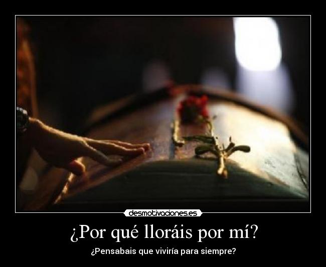 ¿Por qué lloráis por mí? - ¿Pensabais que viviría para siempre?