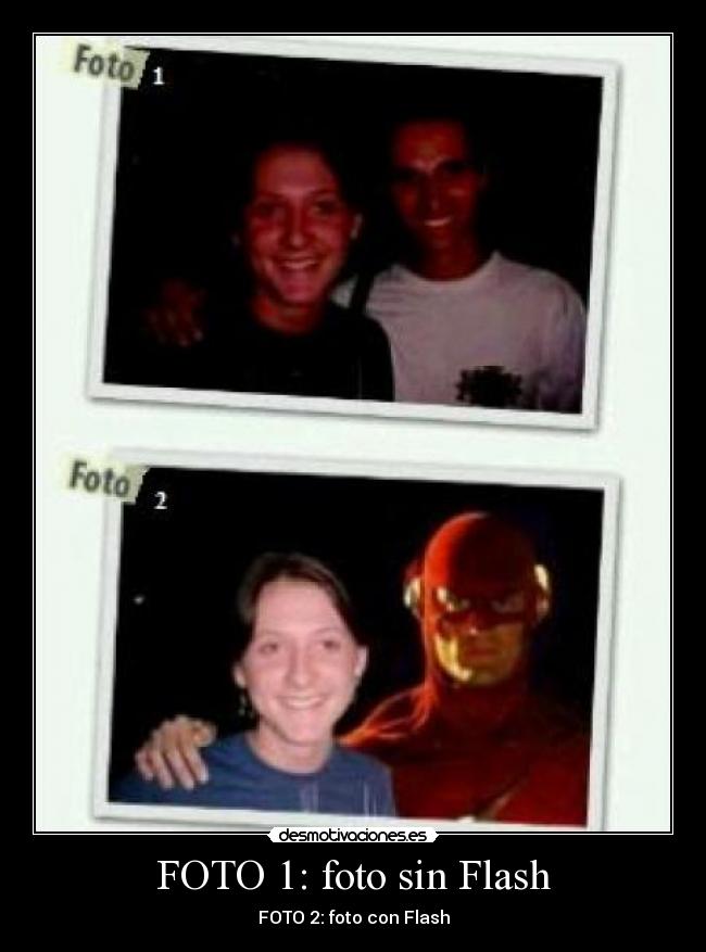 FOTO 1: foto sin Flash - FOTO 2: foto con Flash