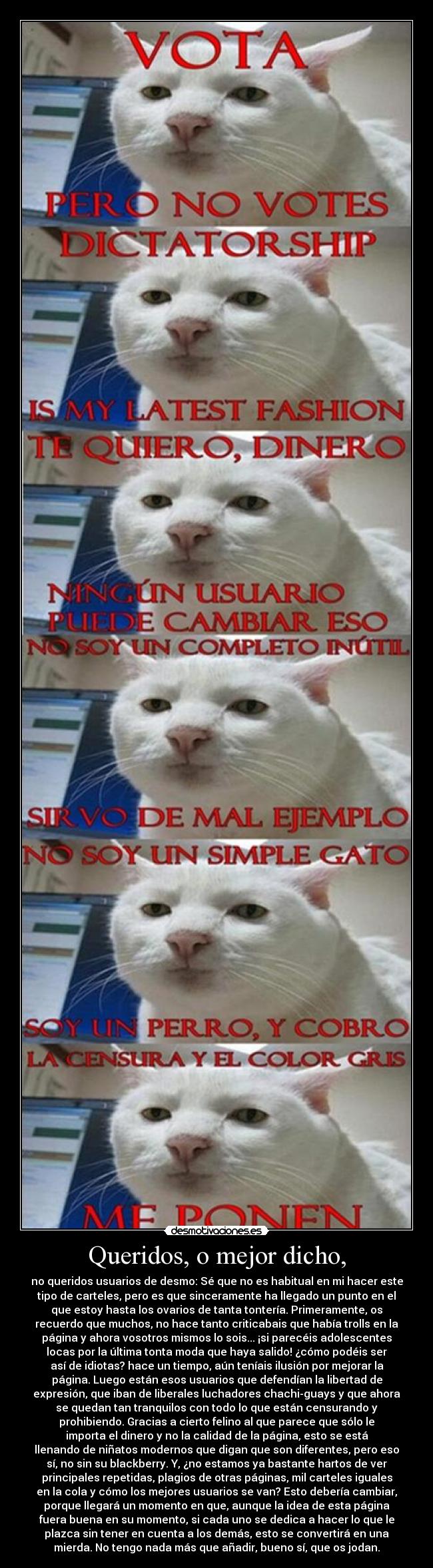 Queridos, o mejor dicho, -