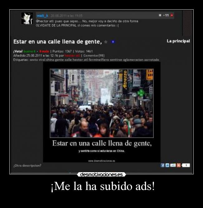 carteles ads otro administrador comentario walt olvidar principal calle llena gente walt_k margina desmotivaciones