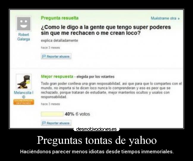 carteles preguntas yahoo tontos desmotivaciones