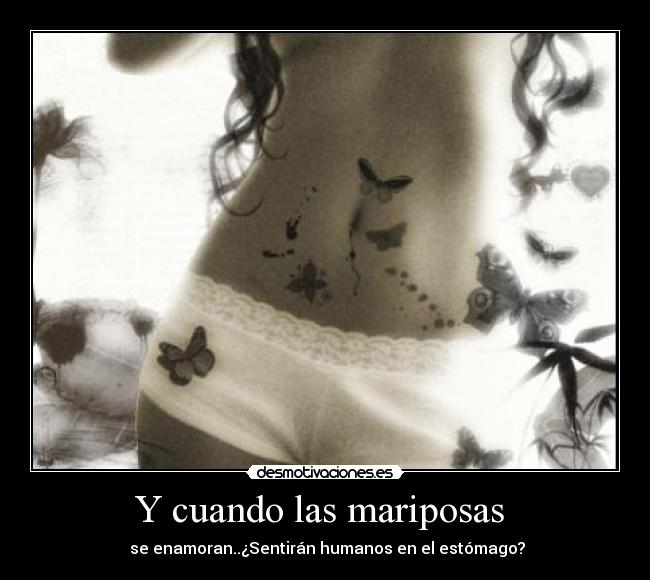 Y cuando las mariposas - se enamoran..¿Sentirán humanos en el estómago?