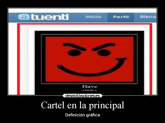 Cartel en la principal - Definición gráfica