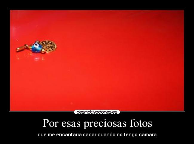Por esas preciosas fotos - que me encantaría sacar cuando no tengo cámara