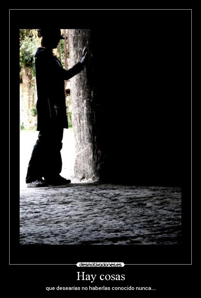 Hay cosas - que desearías no haberlas conocido nunca....