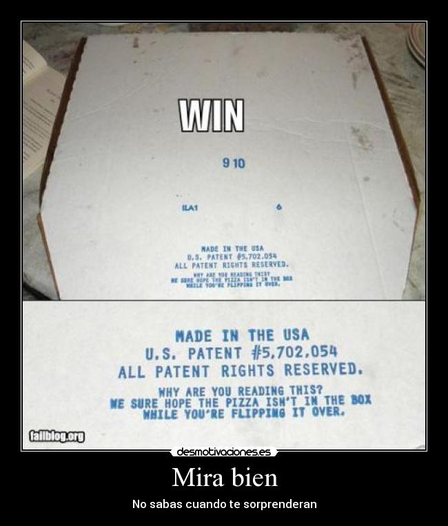 Mira bien - No sabas cuando te sorprenderan