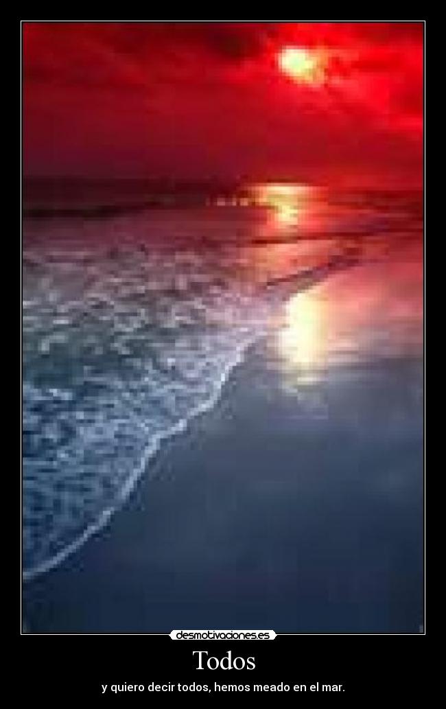Todos - y quiero decir todos, hemos meado en el mar.
