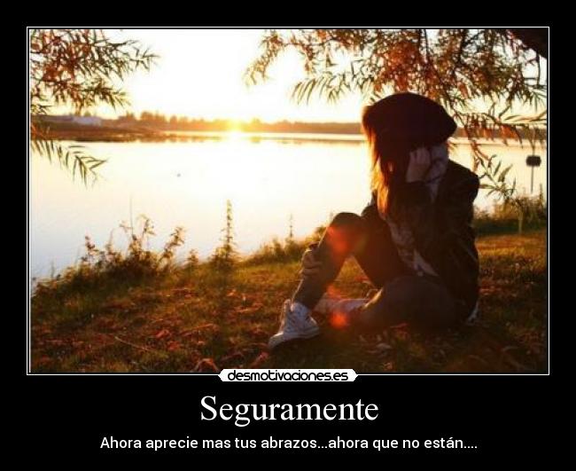 Seguramente - Ahora aprecie mas tus abrazos...ahora que no están....