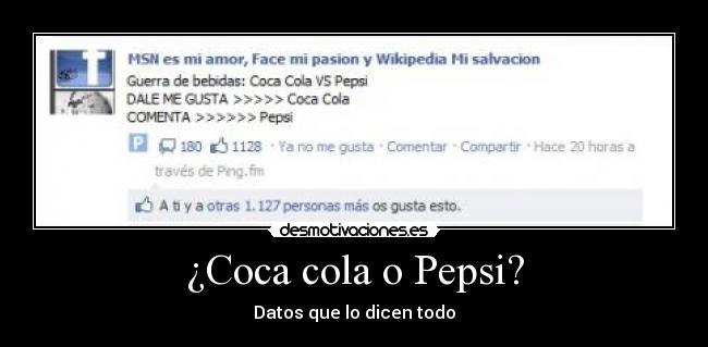 ¿Coca cola o Pepsi? - Datos que lo dicen todo