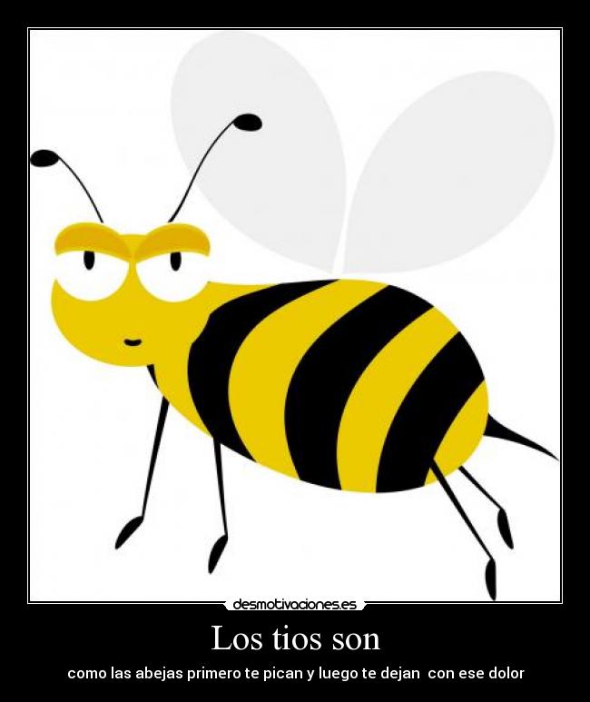 Los tios son - como las abejas primero te pican y luego te dejan con ese dolor