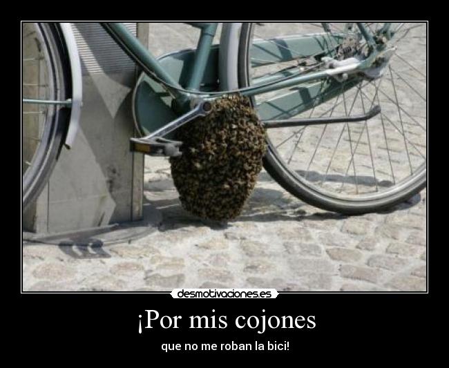 ¡Por mis cojones - que no me roban la bici!