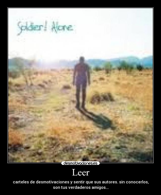 Leer - carteles de desmotivaciones y sentir que sus autores. sin conocerlos,
son tus verdaderos amigos...