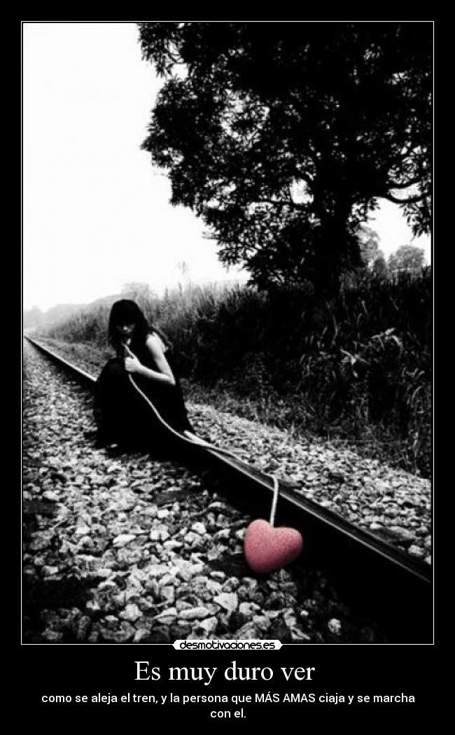 carteles es muy duro ver como se aleja el tren la persona que mas amas viaja marcha con desmotivaciones