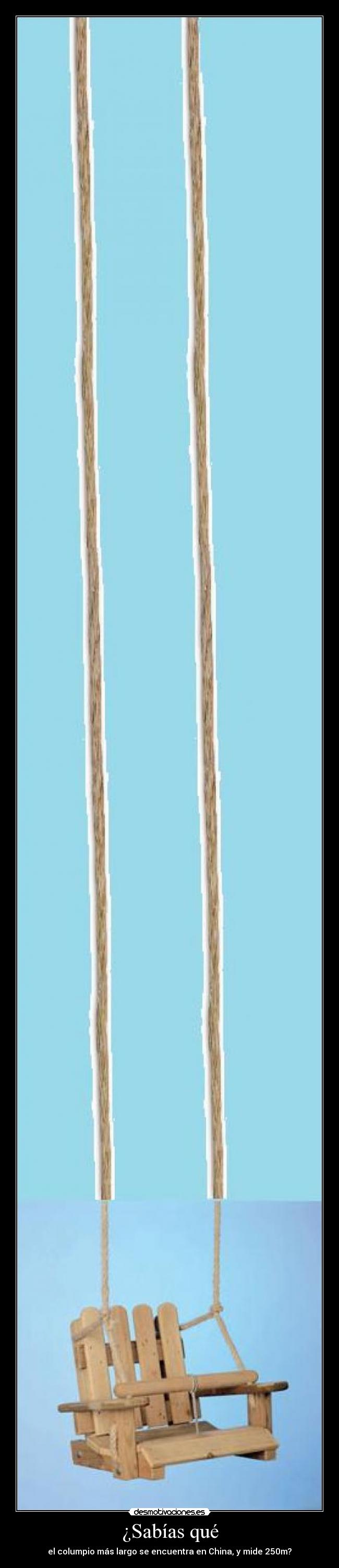 ¿Sabías qué - el columpio más largo se encuentra en China, y mide 250m?