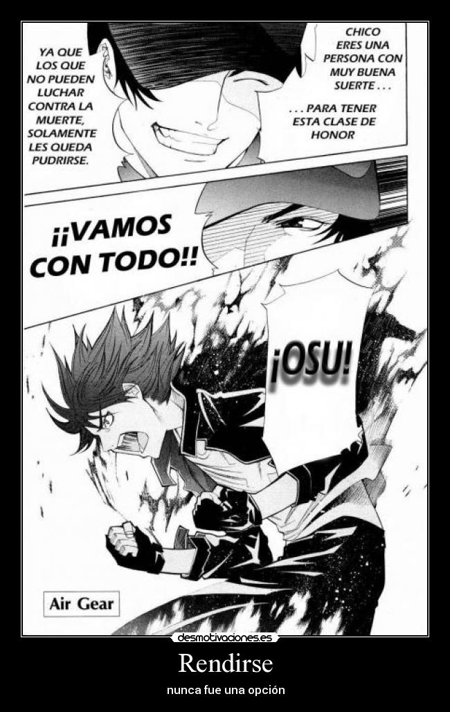 carteles air gear rendirse desmotivaciones