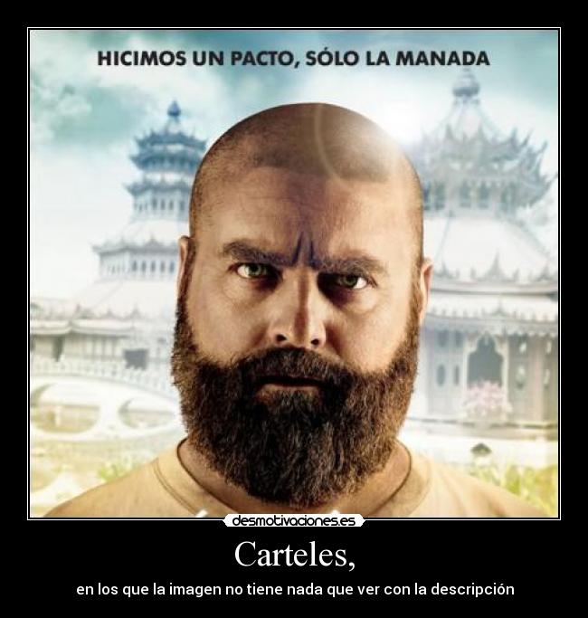 Carteles, - en los que la imagen no tiene nada que ver con la descripción