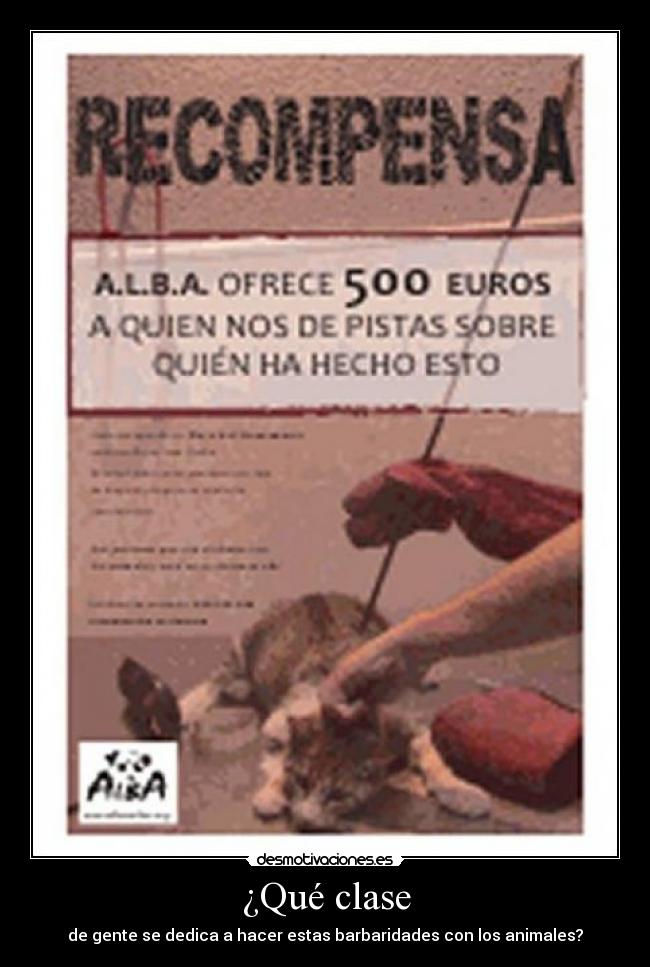¿Qué clase - de gente se dedica a hacer estas barbaridades con los animales?