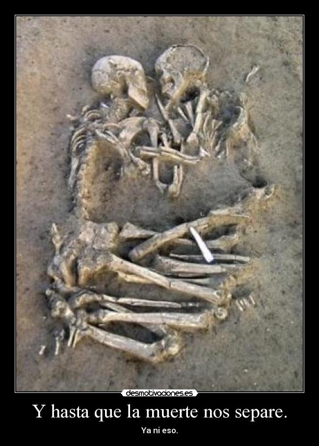 Y hasta que la muerte nos separe. - Ya ni eso.