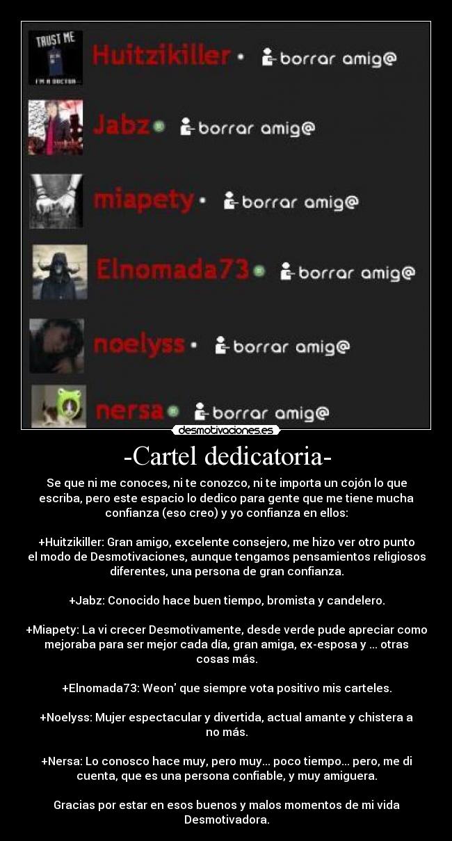 -Cartel dedicatoria- - 