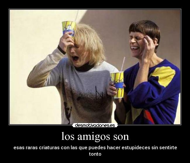 los amigos son - esas raras criaturas con las que puedes hacer estupideces sin sentirte tonto