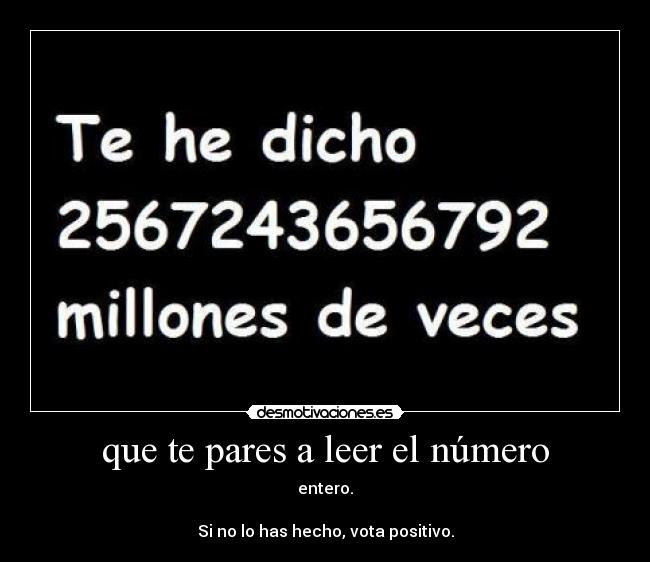 que te pares a leer el número - 