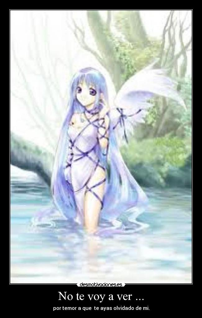 No te voy a ver ... - por temor a que te ayas olvidado de mi.