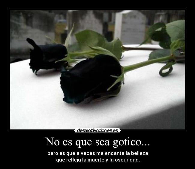 No es que sea gotico... - pero es que a veces me encanta la belleza
que refleja la muerte y la oscuridad.