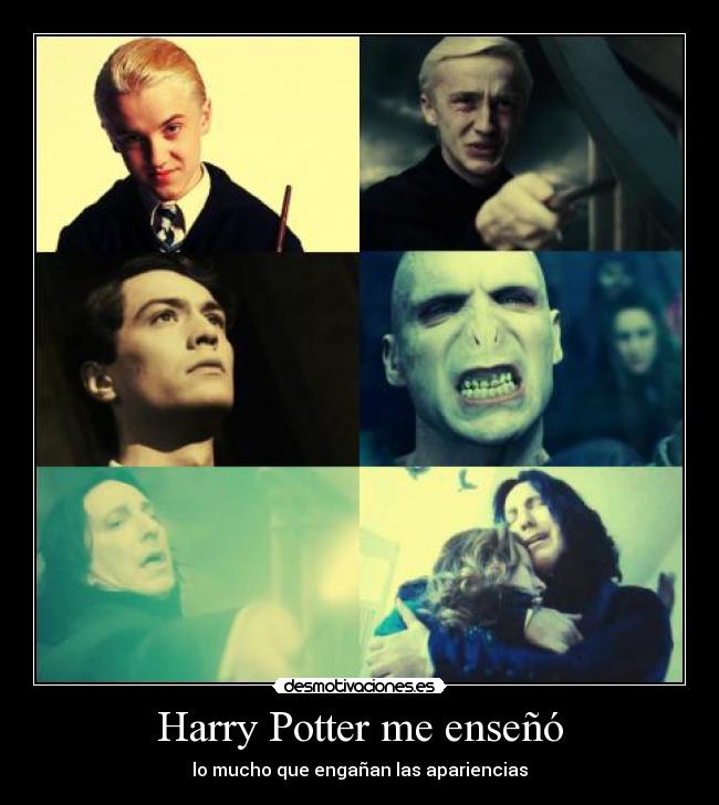 carteles harry potter severus snape lily potter voldemort tom riddle draco malfoy las apariencias desmotivaciones