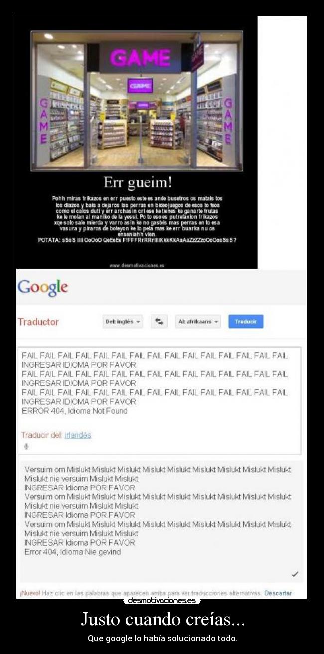 Justo cuando creías... - Que google lo había solucionado todo.