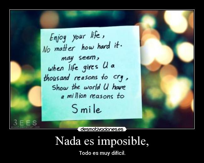 Nada es imposible, - 