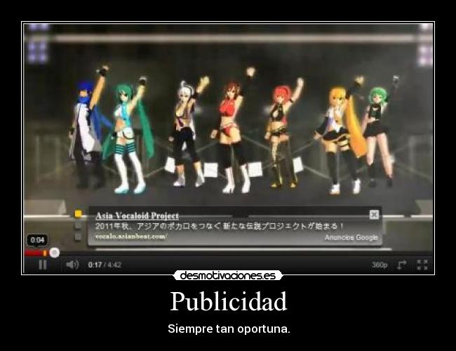 Publicidad - Siempre tan oportuna.