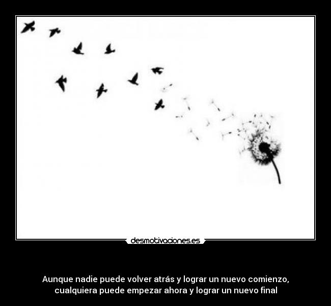 carteles aunque nadie puede volver atras lograr nuevo comienzo cualquiera puede empezar ahora lograr desmotivaciones
