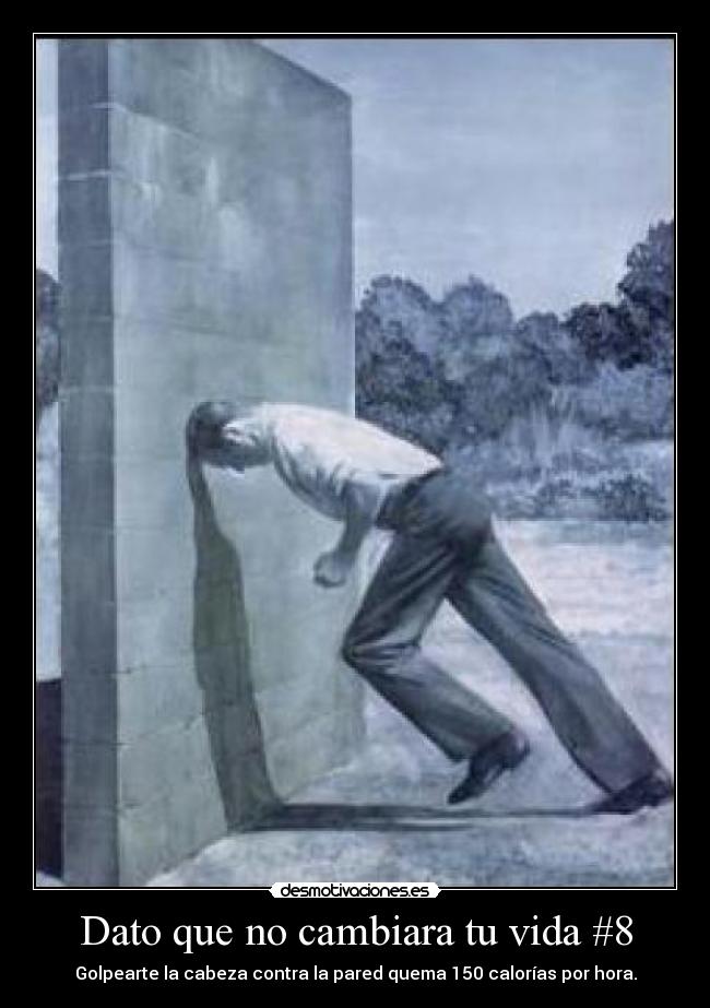 Dato que no cambiara tu vida #8 - Golpearte la cabeza contra la pared quema 150 calorías por hora.