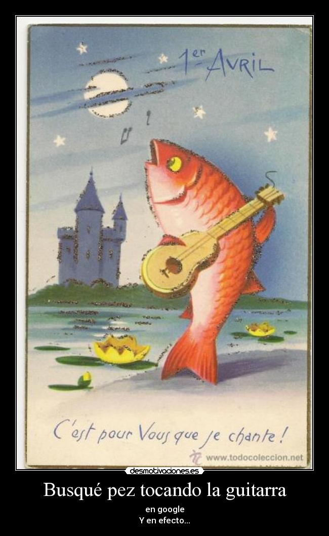 Busqué pez tocando la guitarra - en google
Y en efecto...