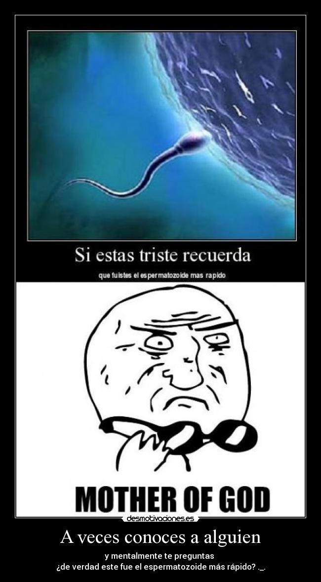 A veces conoces a alguien - y mentalmente te preguntas
¿de verdad este fue el espermatozoide más rápido? ._.