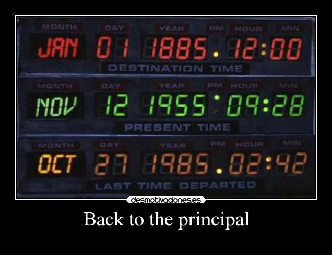 Back to the principal -