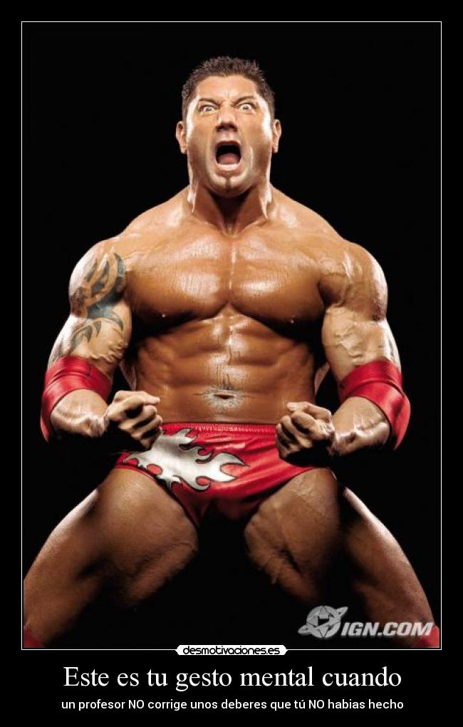 Este es tu gesto mental cuando - un profesor NO corrige unos deberes que tú NO habias hecho