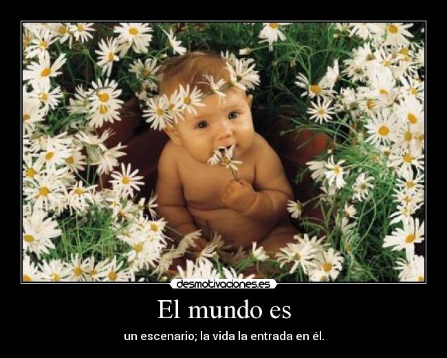 El mundo es - un escenario; la vida la entrada en él.