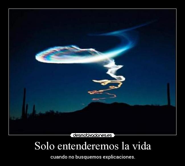 Solo entenderemos la vida - cuando no busquemos explicaciones.