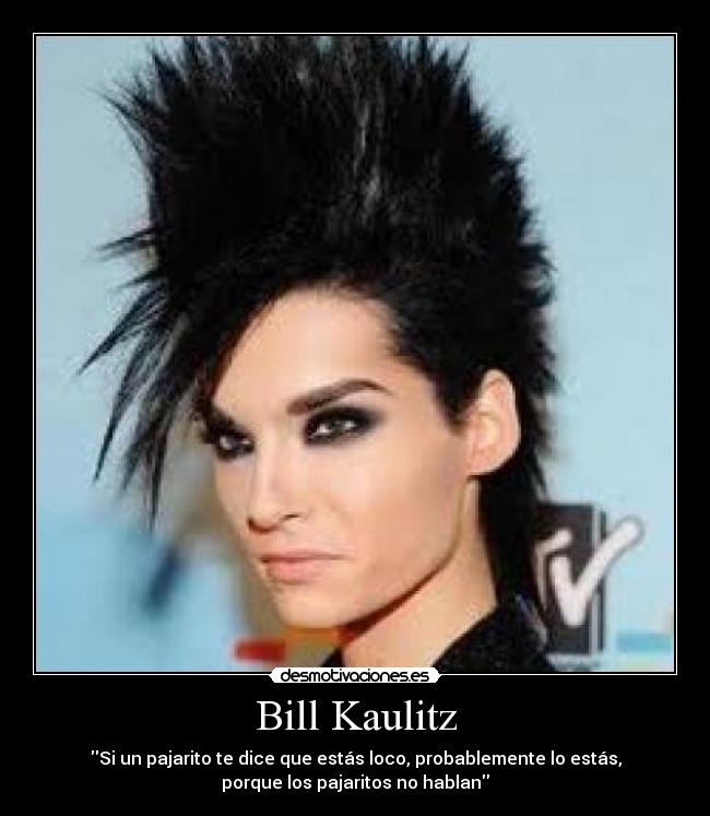 Bill Kaulitz - Si un pajarito te dice que estás loco, probablemente lo estás,
porque los pajaritos no hablan