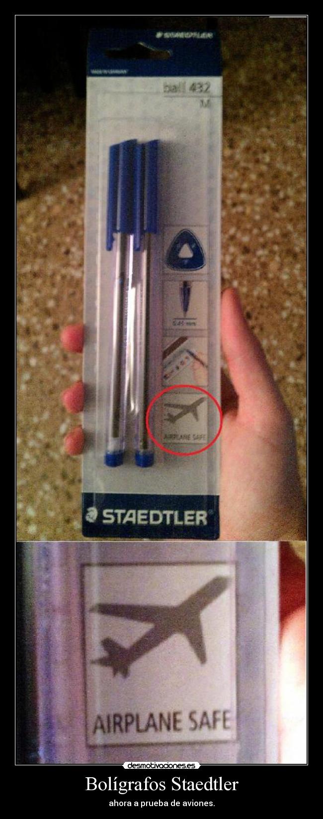 Bolígrafos Staedtler - ahora a prueba de aviones.