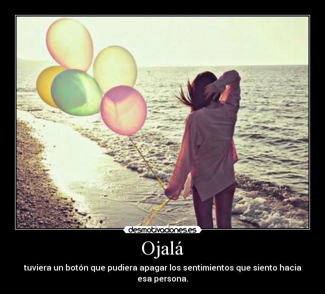 Ojalá - tuviera un botón que pudiera apagar los sentimientos que siento hacia esa persona.