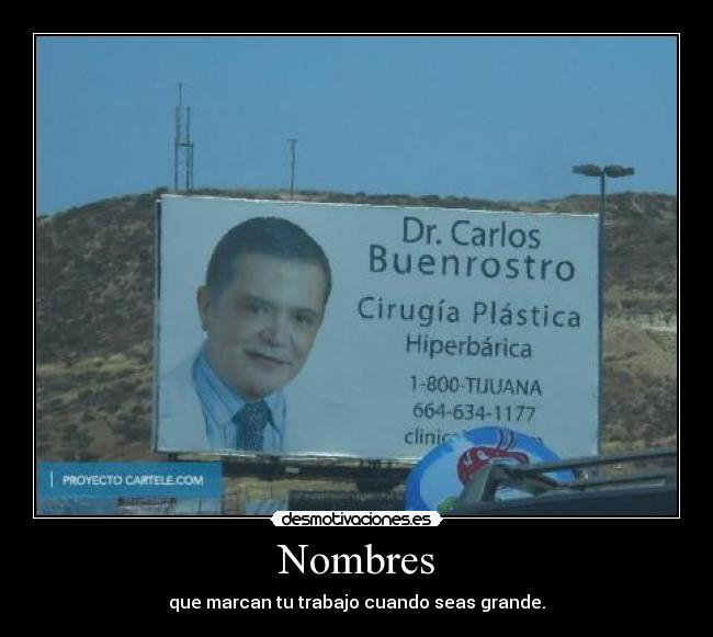 Nombres - que marcan tu trabajo cuando seas grande.