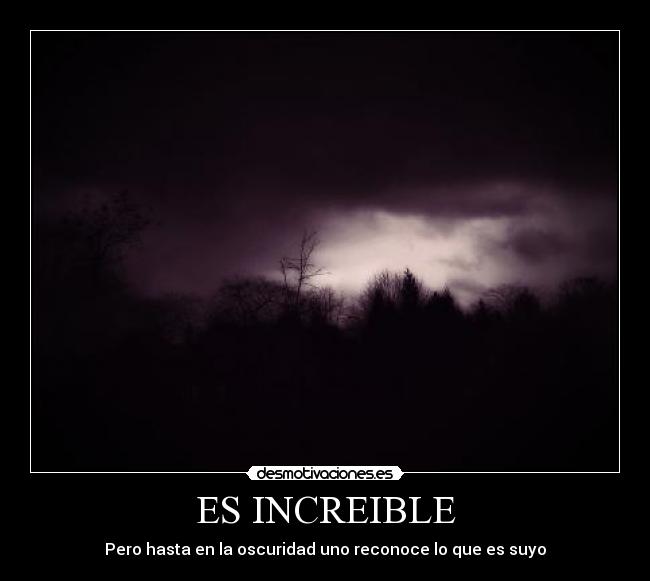 ES INCREIBLE - Pero hasta en la oscuridad uno reconoce lo que es suyo