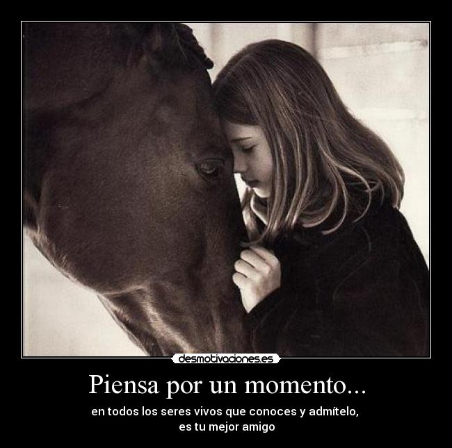 Piensa por un momento... - en todos los seres vivos que conoces y admítelo,
es tu mejor amigo