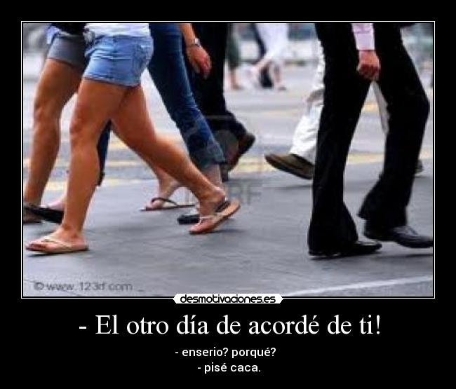 - El otro día de acordé de ti! -