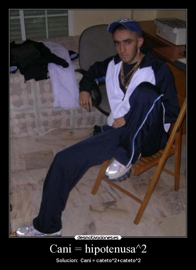 Cani = hipotenusa^2 - Solucion: Cani = cateto^2+cateto^2