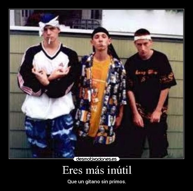 carteles inutil gitano primos desmotivaciones